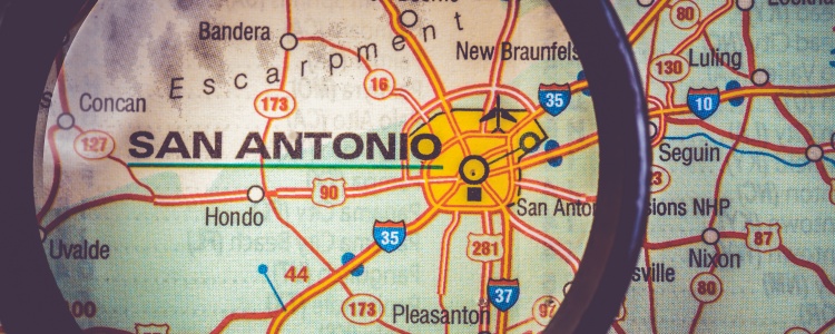 Map pinpointing San Antonio